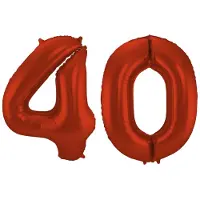 Folat Verjaardag Leeftijd folieballon - 40 jaar - rood - 86 cm - cijferballon groot