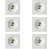Ks Verlichting spot - set van 6 Ivy inbouwspot - vierkant - waterdicht - Wit