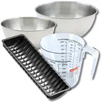Zenker Bakset met kerststronkvorm van 32 cm, 2 mengkommen, maatbeker en spatel