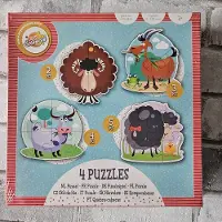 Toy Universe Kinder leg puzzel, gevormde puzzel, 2 3 4 en 5 stukjes, Boerderij dieren