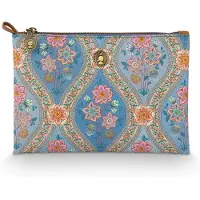 Pip studio Toilettas Bags Charly Cosmetic Flat Pouch Medium Ornamento Blue 24 x 1 x 15,5 cm