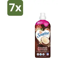 Soupline 7 x – Wasverzachter – Verwarmende Kokosnoot & Witte Bloemen – 950 ml - Wasverzachter - Kokosnoot - Witte Bloemen - Warme Geur - Wasgoed
