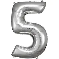 Amscan Folieballon Cijfer 5 Junior 58 X 86 Cm Zilver