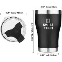 Swiss Tech Swiss-Tech ST077114 – Thermomok 350 ml – RVS 304 – Dubbelwandige vacuümisolatie – Flipdeksel – Condensvrij