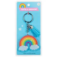 Paper Dreams Sleutelhanger met kwastje | Acryl sleutelhanger - Regenboog