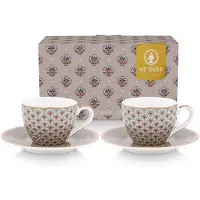 Pip studio Espressokop Home Espresso Cups And Saucers Blooming Tales Khaki (Set van 2)