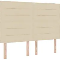 vidaXL LED Box Spring Bed met matras Crème 140 x 190 cm Stof