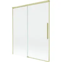 Mexen Rox badwand 2-delig verschuifbaar 140 x 150 , transparant, goud geborsteld - 8C9-140-001-55-00