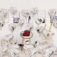 Karma Set van 20 hartballonnen voor feestdecoratie - Zilverkleurig