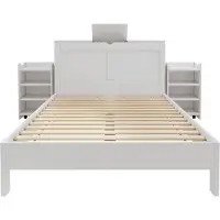 OKWISH Patrov bed (90x200) Kinderbed met een enkel bed, trap en lades. Bed met opbergruimte, zonder matras, wit