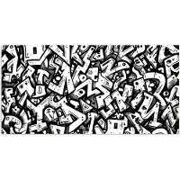 PosterMonkey Poster 150x75 cm - Vormen - Letters - Graffiti - Zwart - Posters - Kamer decoratie - Wanddecoratie woonkamer - Muurdecoratie slaapkamer