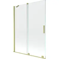Mexen Velar badwand 2-delige schuifdeur 130 x 150 , transparant, goud geborsteld - 896-130-000-01-55