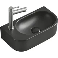 Mexen Viera opbouw wastafel rechts 40 x 21 cm, zwart mat - 21274085R