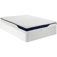 Vente-unique Set 160 x 200 cm bedbodem met opbergruimte wit + HD-schuimmatras 7 zones en afneembare tijk met gel-memory foam, dikte 22 cm - FAGANI van YSMÉE