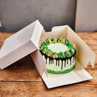 Funcakes Taartdoos met Zwanenhals en Losse Deksel - Vierkant - Wit - 40x40x15 cm - 12 Stuks