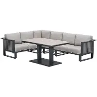Garden Impressions Gabon - Brugge lounge dining set 5-delig - donker grijs