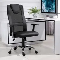 STILVORA Bureaustoel L66 X B73 X H108 118 Cm - Ergonomisch Met Kantelfunctie En Armleuningen - Draaibaar Met Wielen - Kunstleer Zwart