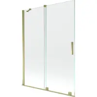 Mexen Velar tweedelige schuifbare badwand 130 x 150 , transparant, goud - 896-130-000-01-50