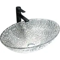 Mexen Goa glazen opbouw wastafel 50 x 36 cm, transparant - 24085000