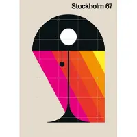 IXXI Stockholm 67, Bo Lundberg - 100 x 140 cm - Gratis ophangtool - Grote wanddecoratie en posters - Geometrische Kunst, Abstract, Illustraties