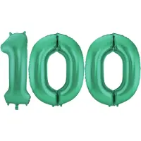 Folat Verjaardag Leeftijd folieballon - 100 jaar - groen - 86 cm - cijferballon groot