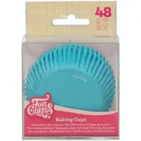 Funcakes Baking Cups - Turquoise - 48 Stuks - Cupcake Vormpjes Papier