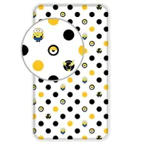Tinisu Minions 2 hoeslaken dots - katoen - 90x200 cm