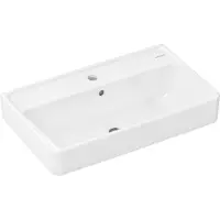 Hansgrohe wastafelblad Compact Xanuia, 650x390 mm, met kraangat en overloop, kleur: wit, artikelnummer: 61128450