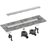 Hansgrohe RainDrain Go - Douchegoot 80 cm met dubbelzijdig rooster, voor tegelinzet, geborsteld roestvrij staal 56273800
