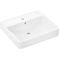 Hansgrohe wastafelblad, gesloten, Xanuia, 550x480 mm, met kraangat en overloop, wit, 60238450