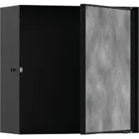 Hansgrohe Inbouwkast XTRASTORIS, steenlook. Deur: 300x300x140mm. Kleur: matzwart. Afmetingen: 300 x 300 x 140 mm