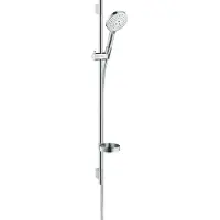 Hansgrohe Raindance Select S doucheset 120 3jet met Unica'S Puro glijstang 90 cm en zeepschaal wit/chroom