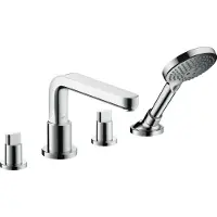 Hansgrohe inbouwkraan voor bad, 4-gats uitvoering voor montage op de badrand, met Secuflexbox, modelnummer 144180