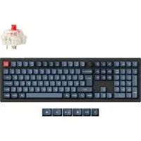 Keychron V6 Max (zwart/blaugrijs, Duitse toetsenindeling, Gateron Jupiter Red switches, hot-swap, RGB-verlichting)