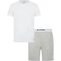 G-Star Pyjama kort 'Slate' grijs gemêleerd / zwart / wit