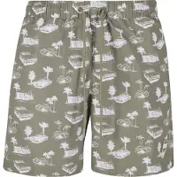 Urban Classics Zwemshorts olijfgroen / wit