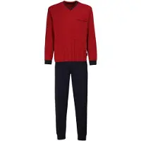 Götzburg Pyjama lang donkerblauw / donkerrood