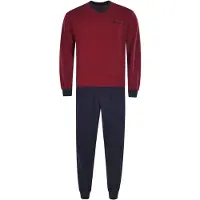 Hajo Pyjama lang navy / rood / knalrood
