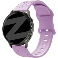 Bandz Siliconen 'Flowers' bandje geschikt voor Garmin Vivoactive 4s / Vivomove 3s / Venu 4 - 41mm / Venu 3s / Venu 2s / Forerunner 265s / Forerunner 255s - Lichtpaars