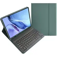Mobigear Tablethoes geschikt voor Apple iPad Air 11 Inch (2024) Hoes | Keys QWERTY Bluetooth Toetsenbord Bookcase + Stylus Houder - Groen