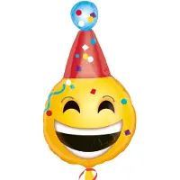 Amscan Folieballon Bday Smiley 35 X 63 Cm Folie Geel
