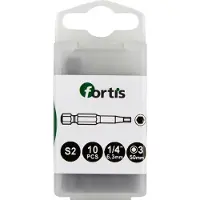Fortis HEX Bits 1/4" 3x50mm - Set van 10 Stuks