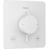 Hansgrohe Ecostat Comfort Q thermostaatkraan, inbouwmodel, voor 2 aansluitingen, met geïntegreerde beveiligingscombinatie volgens EN1717, matwit