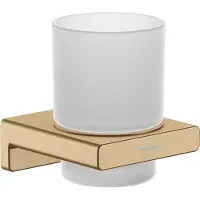 Hansgrohe AddStoris - Tandenborstelhouder, mat glas/geborsteld brons 41749140