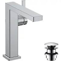 Hansgrohe tecturis e eengreeps wastafelkraan 150 fine coolstart met afvoerplug, chroom