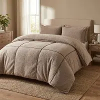 Sleeptime Dekbedovertrek Teddy Trim - Taupe 200 x 200/220 cm