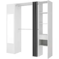 Dmora Garderobekast Aru, Wit, 177x205h cm, Met Kledingroede