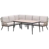 Garden Impressions Allasio lounge-dining hoekset - 5-dlg. - c.black - desert sand - VW