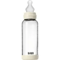 BIBS Fles - Medium Flow - 240 ml - Silicone/Glas - Ivory