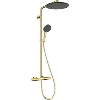 Hansgrohe Raindance Alive S Puro Showerpipe regendoucheset 300 1jet, Ecosmart met Ecostat element thermostaat Polished Gold Optic